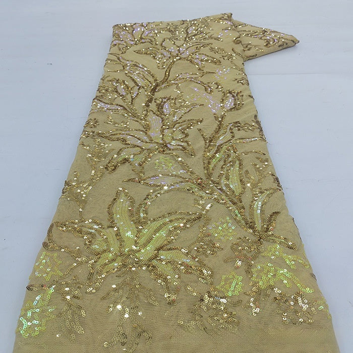 Two-Tone Iridescent Lily Sequin Stretch Mesh Lace Fabric – Dressmaking, Costumes & Crafts