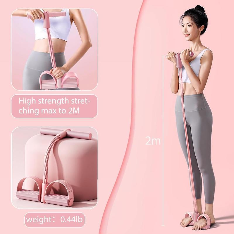6-Tube Pedal Resistance Bands Set – Yoga, Stretching, Strength & Slimming Training
