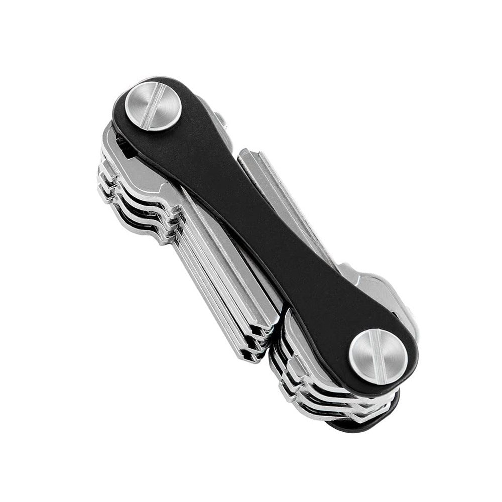 Compact Metal Key Holder Organiser – Modern Square Design, Silent & Slim EDC Keychain